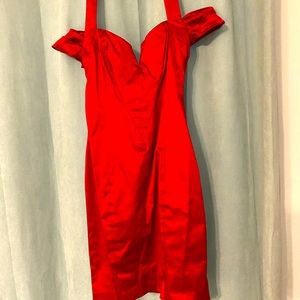 Off the shoulder satin dress